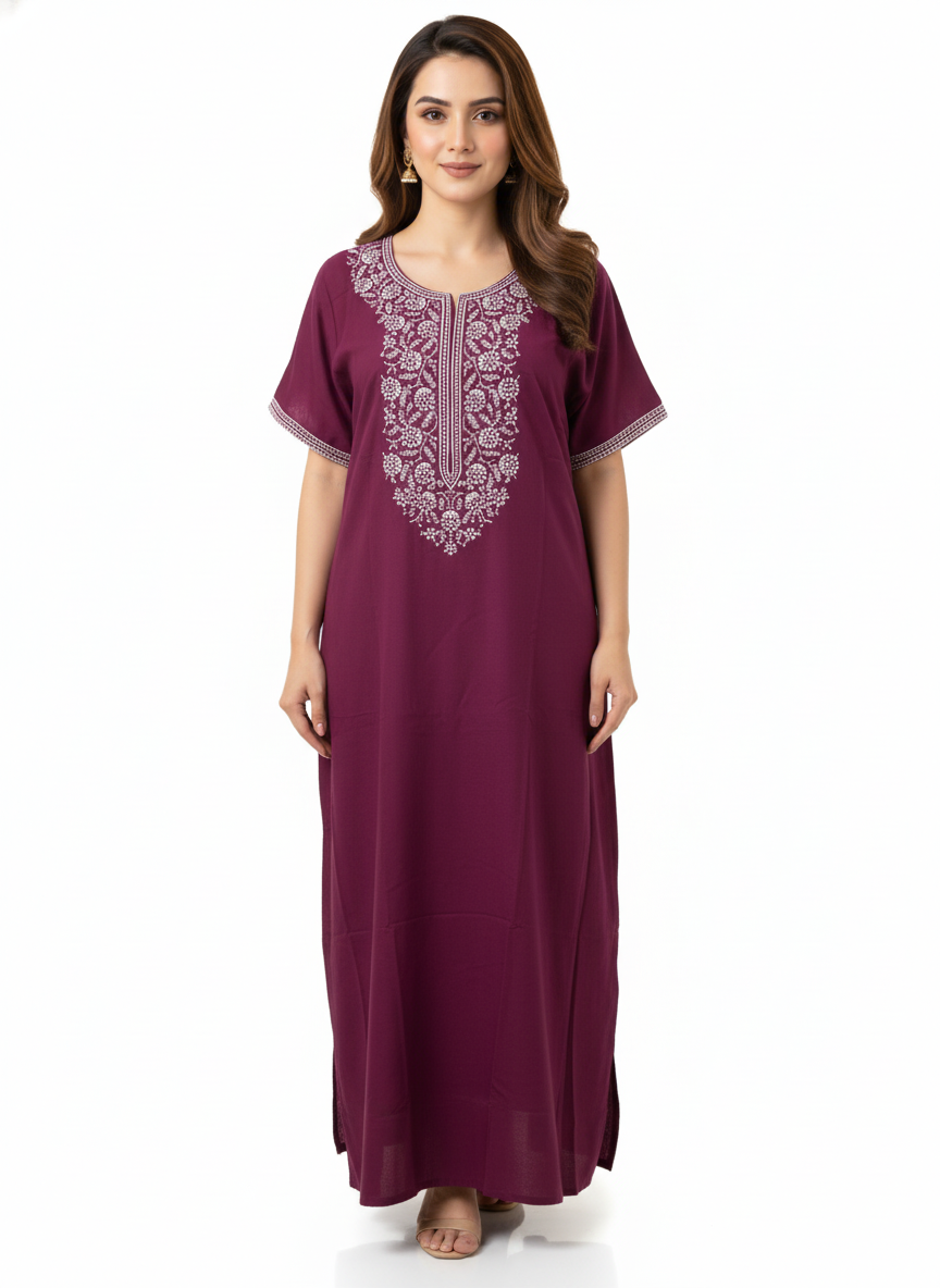 Embroidered Kaftan Nighty