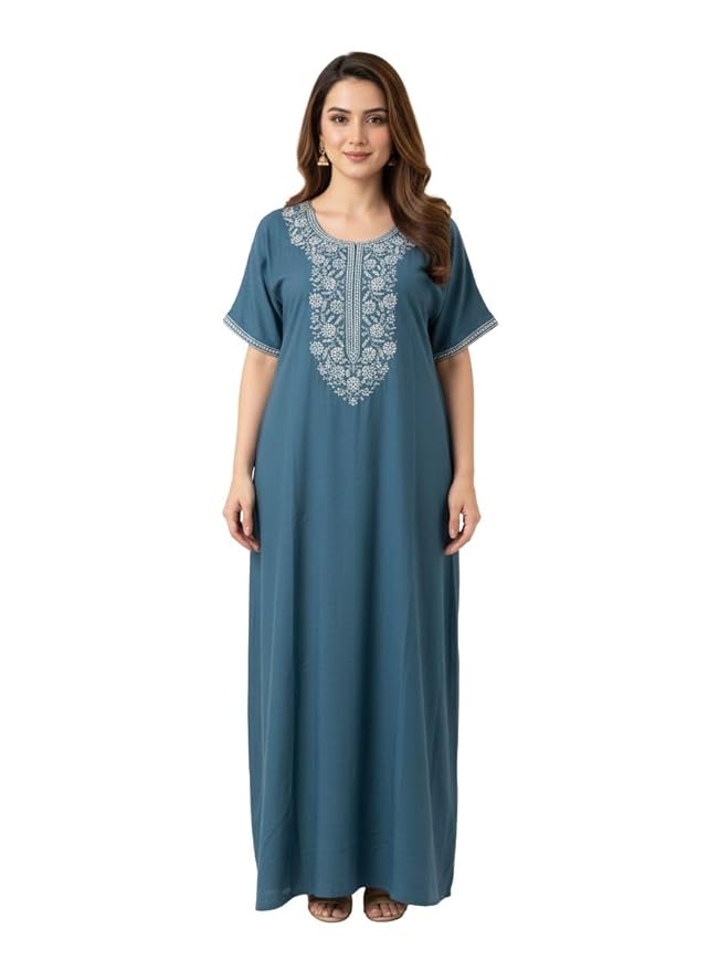 Embroidered Kaftan Nighty