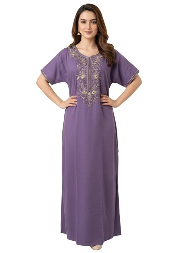 Embroidered Kaftan Style Nighty