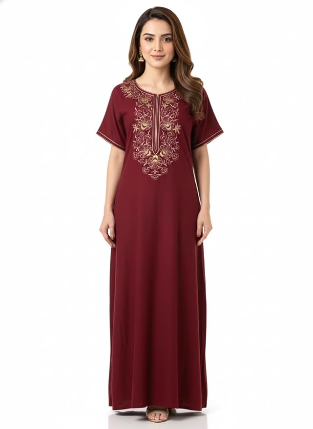 Embroidered Kaftan Style Nighty