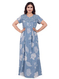 Floral Front-Pleated Nighty