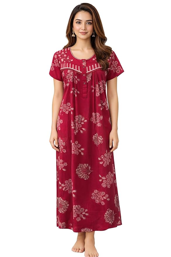Ankle Length Floral Nighty