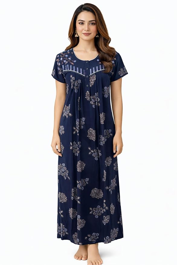 Ankle Length Floral Nighty