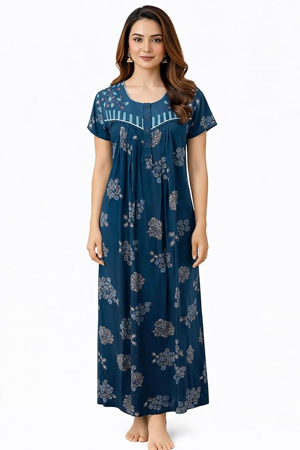 Ankle Length Floral Nighty