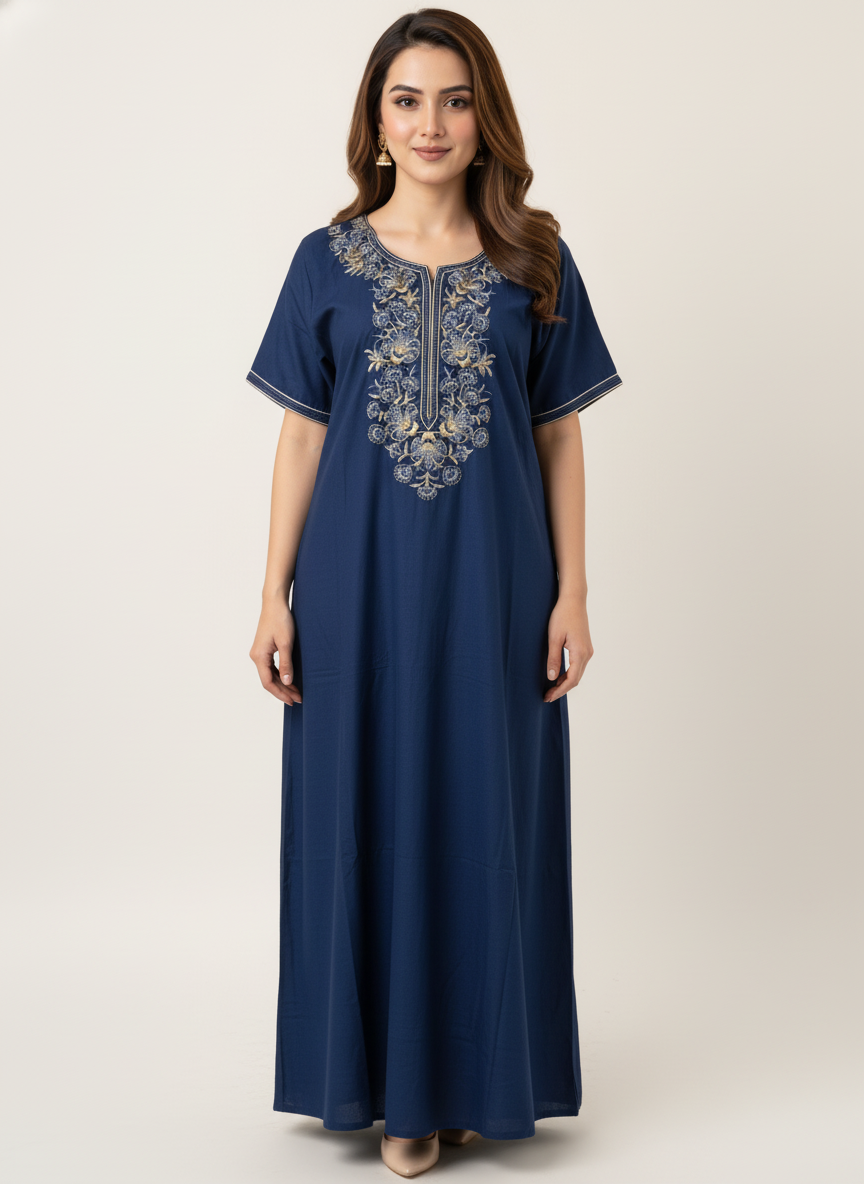 Embroidered Kaftan Style Nighty