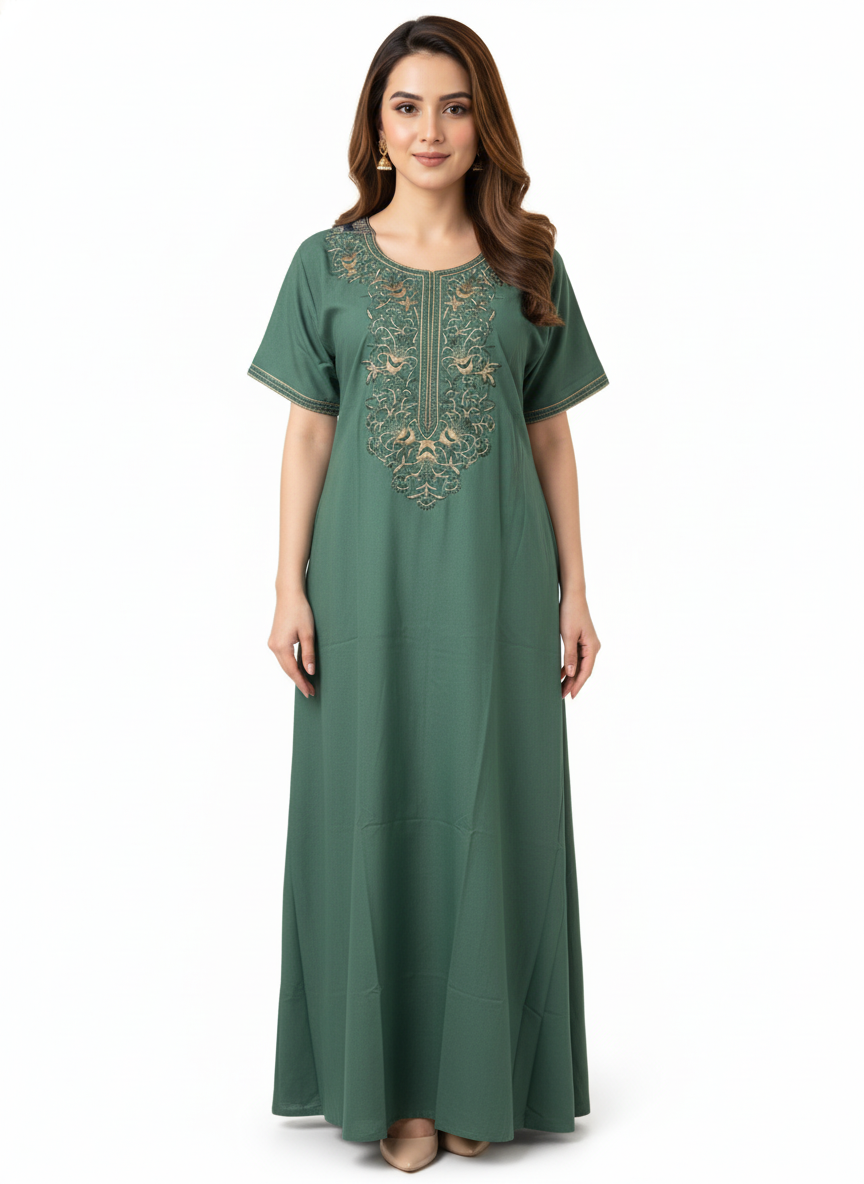 Embroidered Kaftan Style Nighty